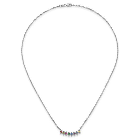 14k White Gold 8 Birthstone Mother's Necklace Mounting