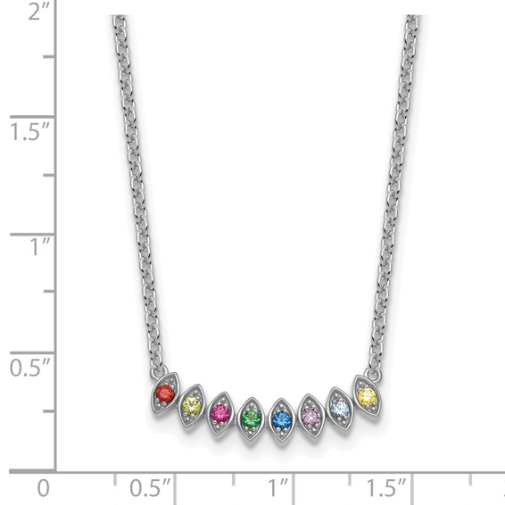 14k White Gold 8 Birthstone Mother's Necklace Mounting