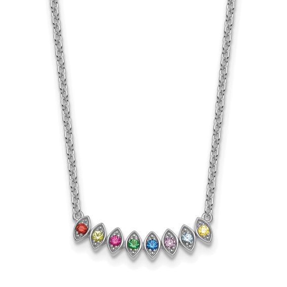 14k White Gold 8 Birthstone Mother's Necklace Mounting
