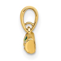 14K Yellow Gold Family Jewelry Synthetic Stone & Diamond Set Pendant view 3