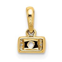 14K Yellow Gold Family Jewelry Synthetic Stone & Diamond Set Pendant view 4