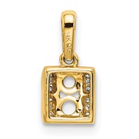 14K Yellow Gold Family Jewelry Diamond Semi-Set Pendant view 4