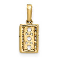 14K Yellow Gold Family Jewelry Synthetic Stone & Diamond Set Pendant view 4