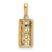 14K Yellow Gold Family Jewelry Diamond Semi-Set Pendant view 4