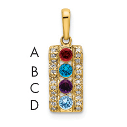 14K Family Jewelry Diamond Semi-Set Pendant (XMP44/4)
