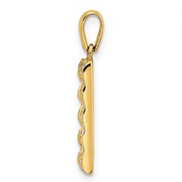 14K Yellow Gold Family Jewelry Geniune Stone & Diamond Set Pendant view 3