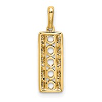 14K Yellow Gold Family Jewelry Geniune Stone & Diamond Set Pendant view 4