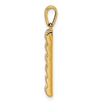14K Yellow Gold Family Jewelry Diamond Semi-Set Pendant view 3