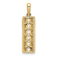 14K Yellow Gold Family Jewelry Diamond Semi-Set Pendant view 4