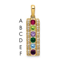 14K Yellow Gold Family Jewelry Diamond Semi-Set Pendant view 1