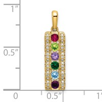 14K Yellow Gold Family Jewelry Diamond Semi-Set Pendant view 5