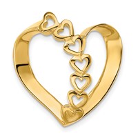 14K Yellow Gold Family Heart Slide view 5