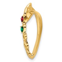 14K Yellow Gold Synthetic Diamond Family Heart Slide view 3