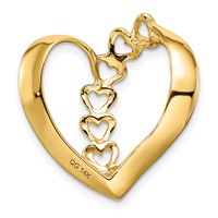 14K Yellow Gold Synthetic Diamond Family Heart Slide view 4