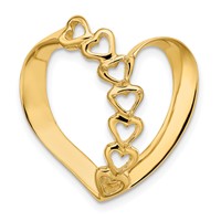 14K Yellow Gold Synthetic Diamond Family Heart Slide view 5