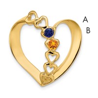 14K Yellow Gold Synthetic Diamond Family Heart Slide view 1