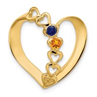 14K Yellow Gold Synthetic Diamond Family Heart Slide view 2