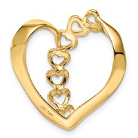 14K Yellow Gold Synthetic Diamond Family Heart Slide view 4