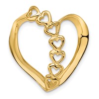 14K Yellow Gold Synthetic Diamond Family Heart Slide view 5