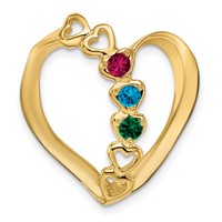 14K Yellow Gold Synthetic Diamond Family Heart Slide view 2
