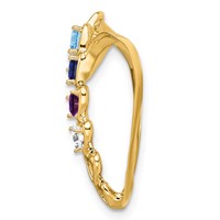 14K Yellow Gold Synthetic Diamond Family Heart Slide view 3