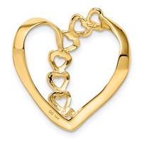 14K Yellow Gold Synthetic Diamond Family Heart Slide view 4