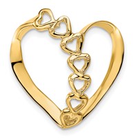 14K Yellow Gold Synthetic Diamond Family Heart Slide view 5