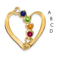 14K Yellow Gold Synthetic Diamond Family Heart Slide view 1
