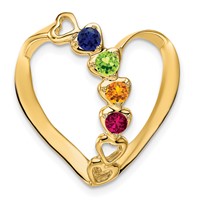 14K Yellow Gold Synthetic Diamond Family Heart Slide view 2