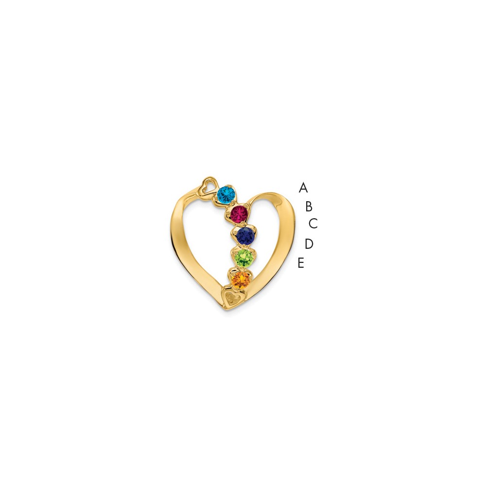 14K Genuine 5 Stone Mother's Slide