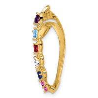 14K Yellow Gold Genuine 6 Stone Mother's Slide view 3
