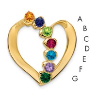 14K Synthetic Diamond Family Heart Slide view 1