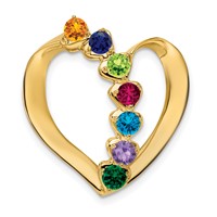 14K Synthetic Diamond Family Heart Slide view 2