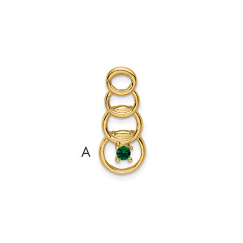 14K Yellow Gold 1 Genuine Stone Family Pendant