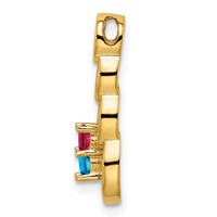 14K Yellow Gold 2 Synthetic Stone Family Pendant view 3