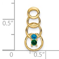 14K Yellow Gold 2 Synthetic Stone Family Pendant view 5