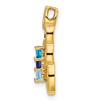 14K Yellow Gold 3 Synthetic Stone Family Pendant view 3