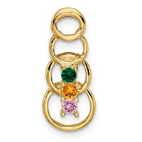 14K Yellow Gold 3 Synthetic Stone Family Pendant view 2