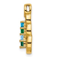 14K Yellow Gold 4 Genuine Stone Family Pendant view 3