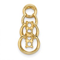 14K Yellow Gold 4 Genuine Stone Family Pendant view 4