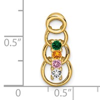 14K Yellow Gold 4 Genuine Stone Family Pendant view 5