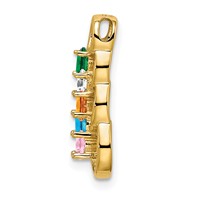 14K Yellow Gold 5 Synthetic Stone Family Pendant view 3