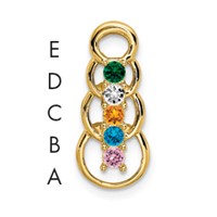 14K Yellow Gold 5 Synthetic Stone Family Pendant view 1