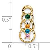 14K Yellow Gold 5 Synthetic Stone Family Pendant view 5