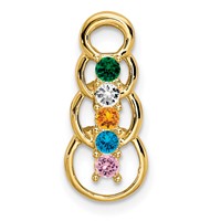 14K Yellow Gold 5 Synthetic Stone Family Pendant view 2
