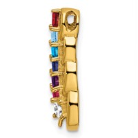 14K Yellow Gold 7 Synthetic Stone Family Pendant view 3