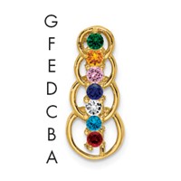 14K Yellow Gold 7 Synthetic Stone Family Pendant view 1