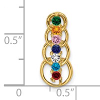 14K Yellow Gold 7 Synthetic Stone Family Pendant view 5