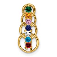 14K Yellow Gold 7 Synthetic Stone Family Pendant view 2