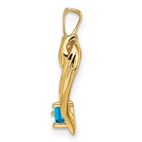14K Yellow Gold 1 Synthetic Stone Family Pendant view 3